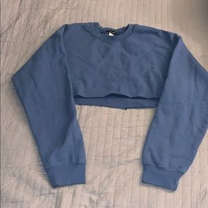 PLT  cropped l blue sweater